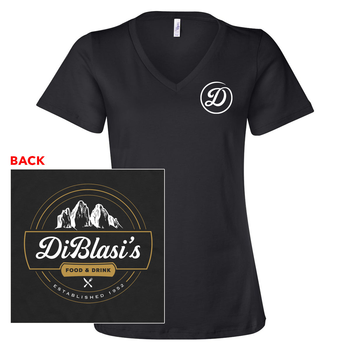 DiBlasi's Ladies Relaxed V-Neck Staff Tee